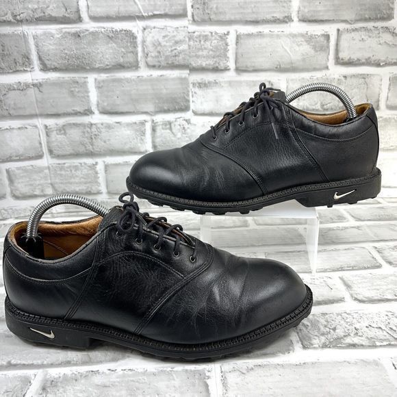 Nike Air Golf Kempshall Last Men's Size 9 Wide Black Leather Golf Shoes - Picture 1 of 12